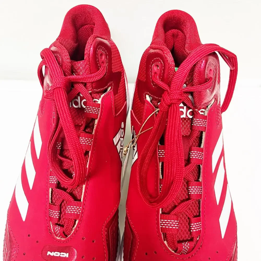 NEW Adidas Icon 7 Mid-Cut Baseball Cleats Shoes Red Mens Size 7